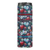 フローラのクリスマスハートを赤と緑 タンブラー (裏面)