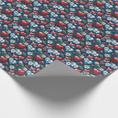 フローラのクリスマスハートを赤と緑 ラッピングペーパー (角)