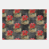 フローラのグランジクリスマスパターン ラッピングペーパーシート (正面2)