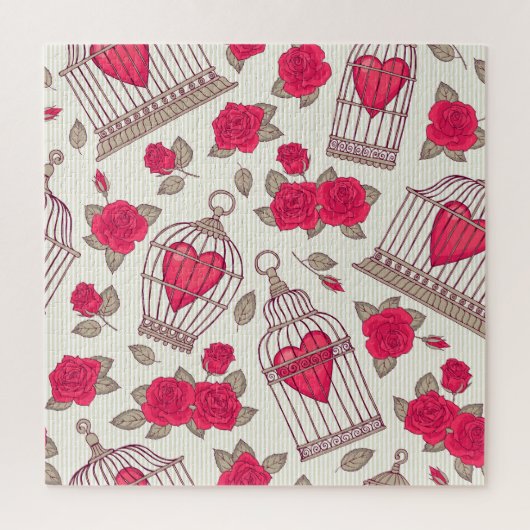 フローラのケージバラパターン ジグソーパズル (縦)
