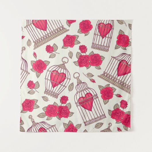 フローラのケージバラパターン タペストリー (正面)