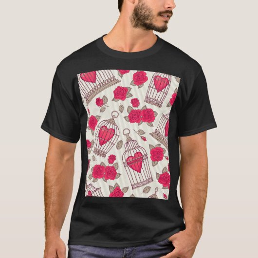 フローラのケージバラパターン Tシャツ (正面)
