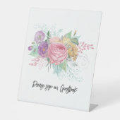 フローラのゲストブック結婚に署名 台座サイン (正面)