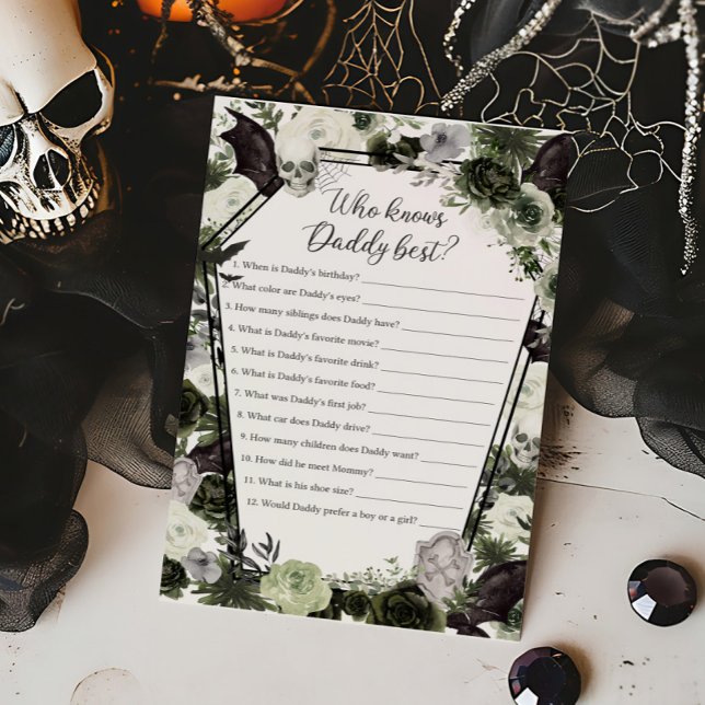 フローラのゴシックダディーゲームを知っ最高のている (Floral Gothic Coffin Baby Shower Who knows Daddy Best Game)