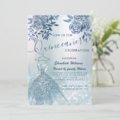 フローラのシックな青いドレスの輝グラデーションき 招待状 (スタンド正面)