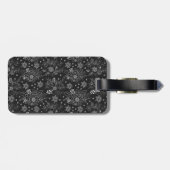 フローラのシームレスなパタパーソナライズされたーン白 ラゲッジタグ (裏面横)