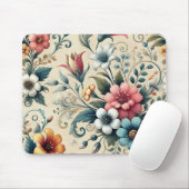 フローラのシームレスなパターンデザイン マウスパッド (マウス)