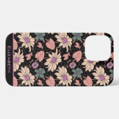 フローラのシームレスなパターンパーソナライズされたカラフル名 iPhoneケース (裏面横)