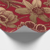 フローラのシームレスなパターンヴィンテージ春背景 ラッピングペーパー (角)