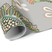 フローラのシームレスなパターン植物性の包装紙。 ラッピングペーパー (ロールコーナー)