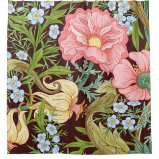 フローラのシームレスなパターン、背景、インアートノー シャワーカーテン