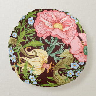 フローラのシームレスなパターン、背景、インアートノー ラウンドクッション
