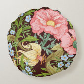 フローラのシームレスなパターン、背景、インアートノー ラウンドクッション (裏面)