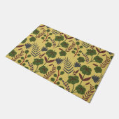 フローラのシームレスな模様の花と蝶 ドアマット (アングル)