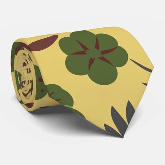 フローラのシームレスな模様の花と蝶 ネクタイ (ロール)