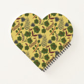 フローラのシームレスな模様の花と蝶 ノートブック (裏面)