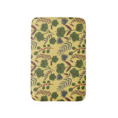 フローラのシームレスな模様の花と蝶 バスマット (正面縦)