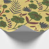 フローラのシームレスな模様の花と蝶 ラッピングペーパー (角)