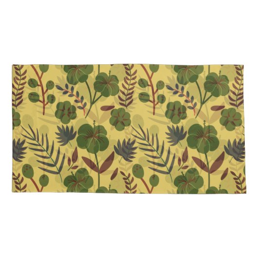 フローラのシームレスな模様の花と蝶 枕カバー (裏面-左)