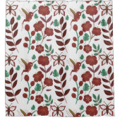 フローラのシームレスな模様 シャワーカーテン (正面)