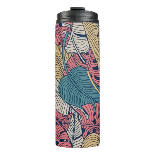 フローラのシームレス葉なパターン熱帯の背 タンブラー (正面)