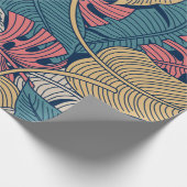 フローラのシームレス葉なパターン熱帯の背 ラッピングペーパー (角)