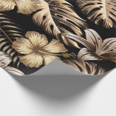 フローラのシームレス葉なパターン熱帯の背 ラッピングペーパー (角)