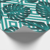 フローラのシームレス葉なパターン熱帯の背 ラッピングペーパー (角)