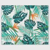 フローラのシームレス葉なパターン熱帯の背 ラッピングペーパー (フラット)