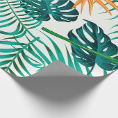 フローラのシームレス葉なパターン熱帯の背 ラッピングペーパー (角)