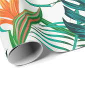 フローラのシームレス葉なパターン熱帯の背 ラッピングペーパー (ロールコーナー)