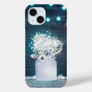 フローラのジャールとブルーストリングライト素朴 iPhone 15ケース