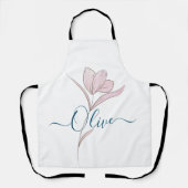 フローラのスケッチ水の色パーソナライズされた エプロン (正面)