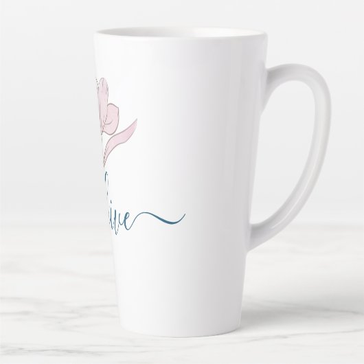 フローラのスケッチ水の色パーソナライズされた カフェラテマグ (右)