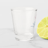フローラのスケッチ水の色パーソナライズされた ショットグラス (左)
