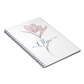 フローラのスケッチ水の色パーソナライズされた ノートブック (右側)