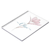 フローラのスケッチ水の色パーソナライズされた ノートブック (左側)