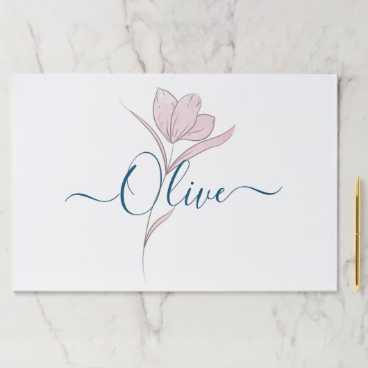 フローラのスケッチ水の色パーソナライズされた ペーパーパッド (インサイチュ)