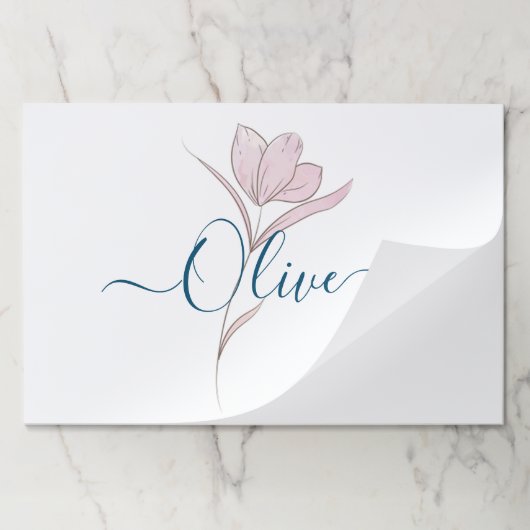 フローラのスケッチ水の色パーソナライズされた ペーパーパッド (折り畳み)