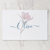 フローラのスケッチ水の色パーソナライズされた ペーパーパッド (正面)