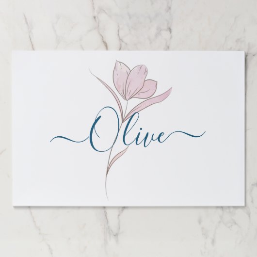 フローラのスケッチ水の色パーソナライズされた ペーパーパッド (正面)