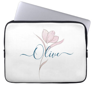 フローラのスケッチ水の色パーソナライズされた ラップトップスリーブ