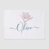 フローラのスケッチ水の色パーソナライズされた 薄葉紙 (正面)