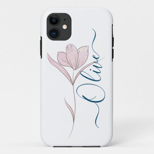 フローラのスケッチ水の色パーソナライズされた Case-Mate iPhoneケース (裏面)