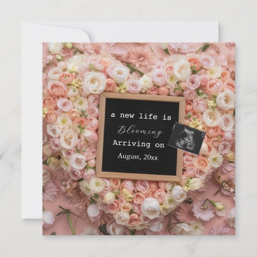 フローラのデジタル妊娠の発表 招待状 (正面)