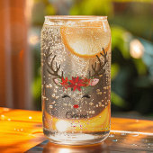 フローラのトナカイパーソナライズされたア名 ガラス缶