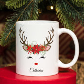 フローラのトナカイパーソナライズされたア名 ジャンボコーヒーマグカップ