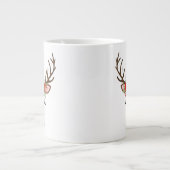 フローラのトナカイパーソナライズされたア名 ジャンボコーヒーマグカップ (正面)