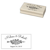 フローラのトライバル矢印バラ日付結婚の保存 ラバースタンプ (押印)