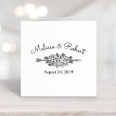 フローラのトライバル矢印バラ日付結婚の保存 ラバースタンプ